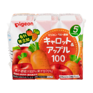 ピジョンキャロット＆アップル紙パック（５ヶ月頃から）ＪＡＮ４９０２５０８１３５１３９ １２５ｍｌ３コパック