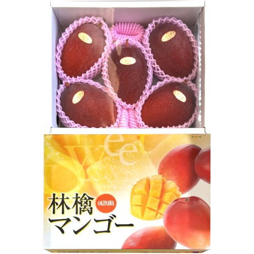 豊見城産 長嶺さんの林檎マンゴー化粧箱※冷蔵でお届け （約２ＫＧ／４～５玉入）