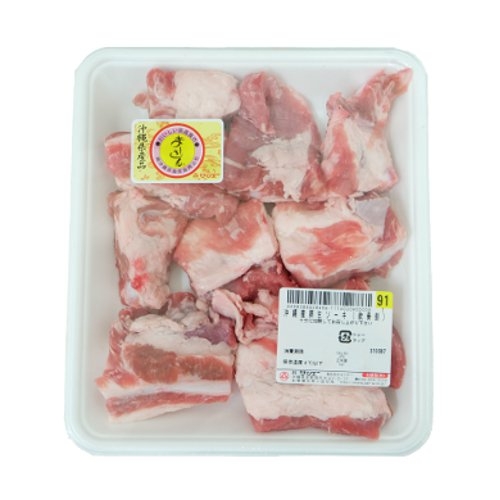□（グラム売）沖縄産豚生ソーキ（軟骨側も含まれている場合があります） 約５００ｇ