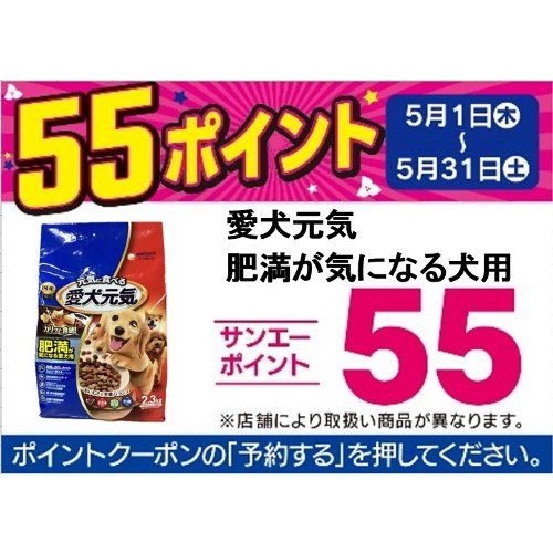 □【アプリ予約でBP５５】愛犬元気　肥満が気になる犬 ２．３ｋｇ