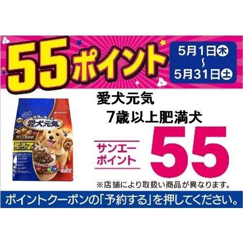 □【アプリ予約でBP５５】愛犬元気　７歳以上肥満犬 ２．３ｋｇ