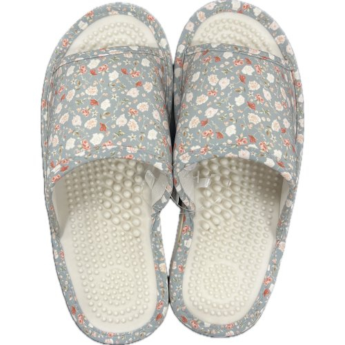 □【お掃除・買替え】婦人健康サンダル（花柄グレ―）