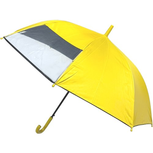 ■【晴雨兼用】【こども傘】（イエロー）学童無地半コマビニールＢＫコーティング 55cm