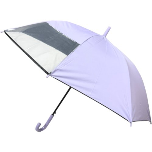 ■【晴雨兼用】【こども傘】（パープル）学童無地半コマビニールＢＫコーティング 55cm
