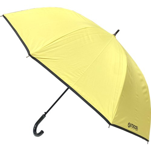 □【雨晴兼用】ＯＵＴＤＯＯＲ　裏ＰＵ長傘（イエロー） 65cm
