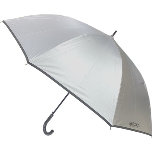 □【雨晴兼用】ＯＵＴＤＯＯＲ　裏ＰＵ長傘（シルバー） 65cm