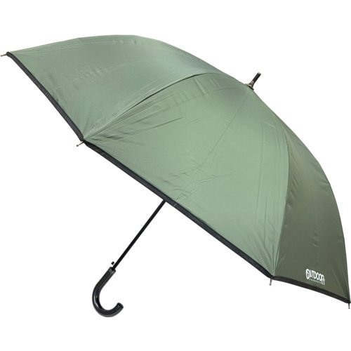■【雨晴兼用】ＯＵＴＤＯＯＲ　裏ＰＵ長傘（カーキ） 65cm