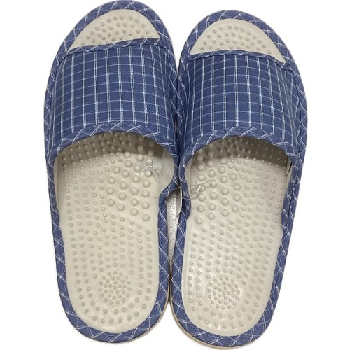 □【お掃除・買替え】紳士健康サンダル（チェック） ブルー