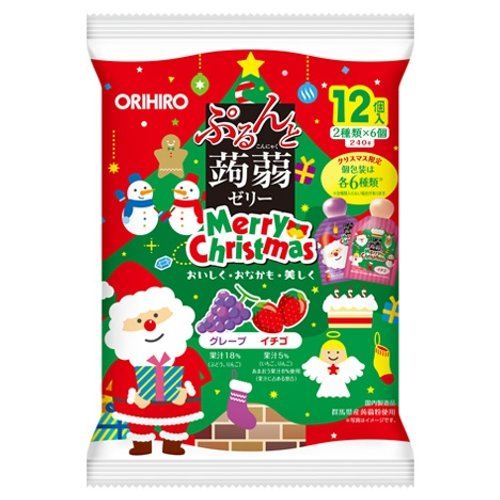 □【数量限定】オリヒロ　クリスマス蒟蒻ゼリー 12個入