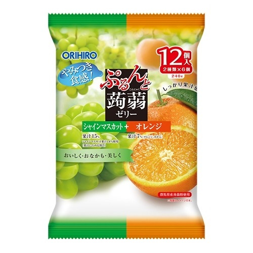オリヒロ　ぷるんと蒟蒻ゼリーパウチシャインマスカット＋オレンジ ２０Ｇ１２Ｐ