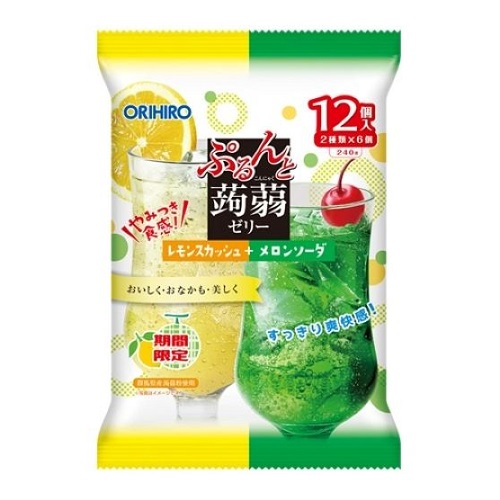 ■オリヒロ　蒟蒻ゼリー　レモンスカッシュ＋メロンソーダ