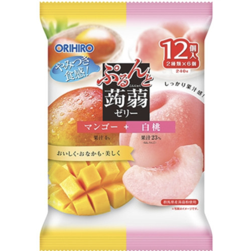 オリヒロ蒟蒻ゼリーパウチマンゴー＋白桃 ２０Ｇ１２Ｐ