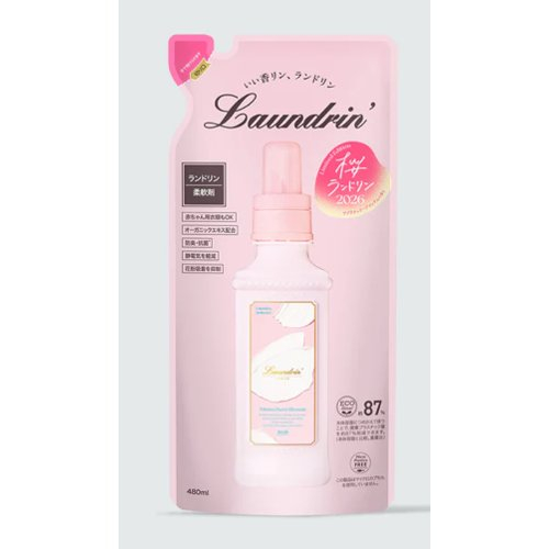 □【売切れ御免】ランドリン　柔軟剤サクラチェリーブロッサムの香り詰替え ４８０ｍｌ