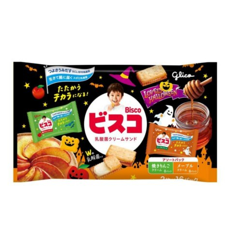 【ハロウィン】グリコ　ＨＷビスコ大袋＜焼きりんご＆メ ３２枚