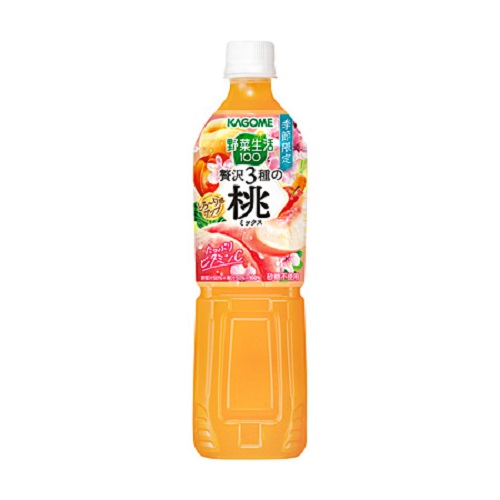 □【売切れ御免】カゴメ野菜生活　贅沢３種の桃ミックス ７２０ｍｌ