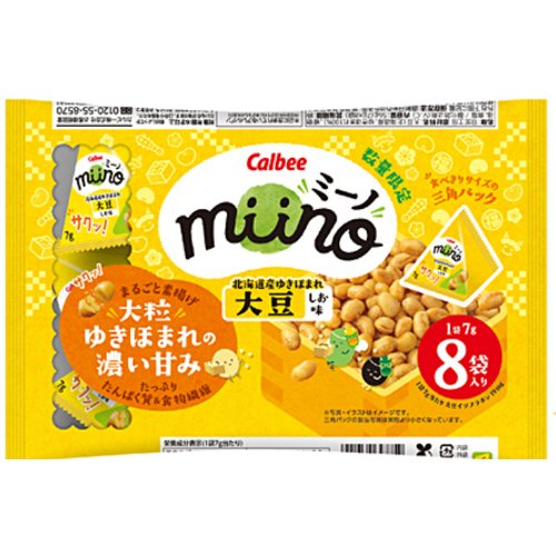 □【売切れ御免】カルビー☆ｍｉｉｎｏ大豆三角パック ８袋入