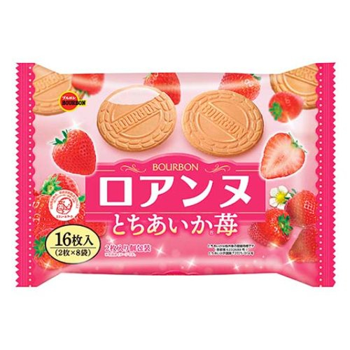 □ブルボン☆ロアンヌとちあいか苺 16枚入（2枚×8袋）