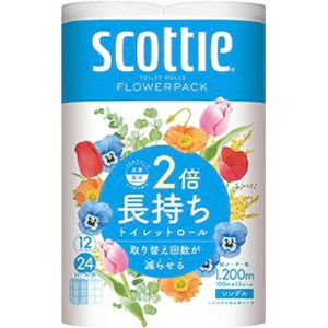スコッテイフラワー２倍巻シングル １２ロール
