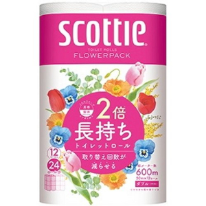 スコッテイ　フラワー２倍巻トイレットペーパー　ダブル １２ロール