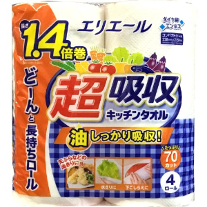 エリエール超吸収キッチンタオル７０カット ４ロール