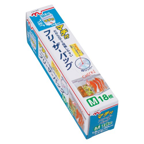 くらしモア　マチ付きフリーザーバッグＭ １８枚