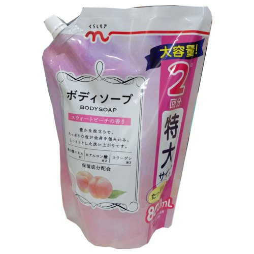 くらしモア　ボディソープ替ピーチ大容量 ８００ｍｌ