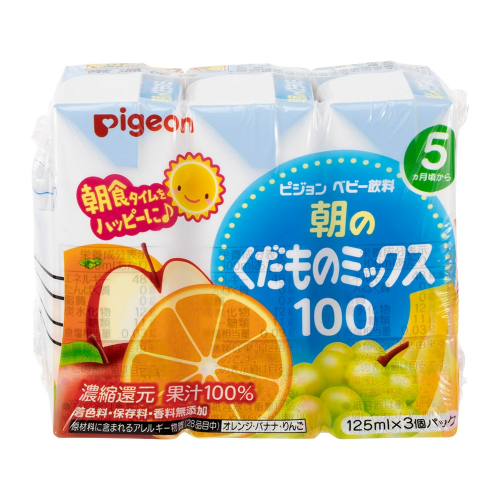 朝のくだものミックス１２５ｍｌＸ３コパック１２５ＭＬ&times;３パック