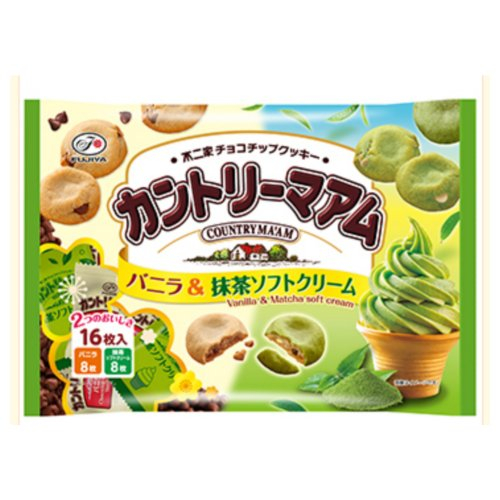 □【期間限定】不二家☆カントリーマアムバニラ＆抹茶ソフトクリーム １６枚