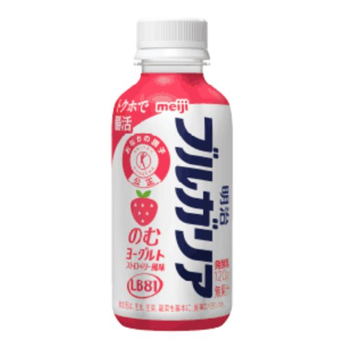 明治　ブルガリアのむヨーグルトストロベリー風味ＬＢ８１ワンショット １２０Ｇ