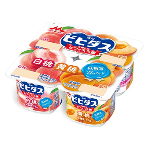 □森永　ビヒダス白桃＋黄桃 75g✕4