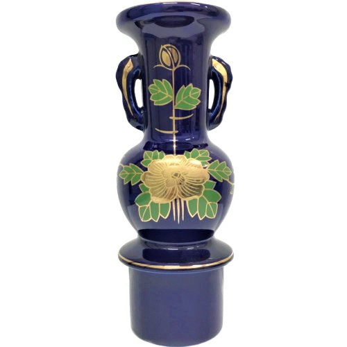 ■【清明祭】台付花瓶　ルリ新花