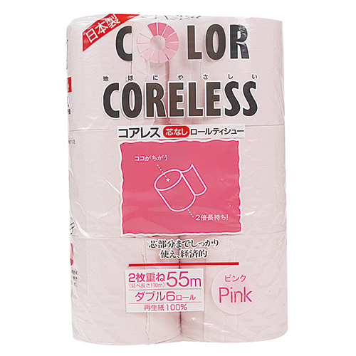 コアレスカラーピンクトイレット ６ロール