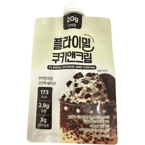 ■【韓国フェア】フライミール　プロテインシェイククッキーアンドクリーム味 ４５ｇ